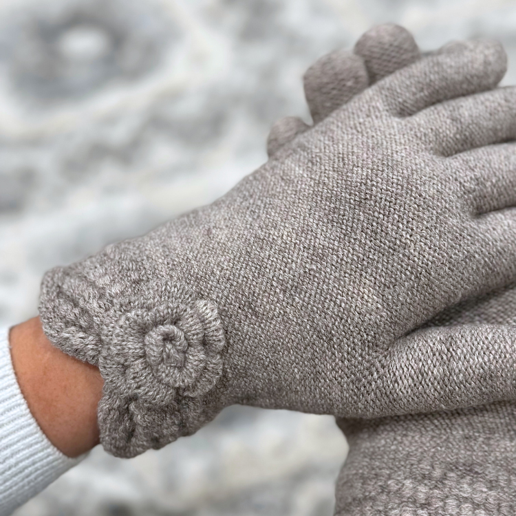Beige Alpaca Gloves - Warmpaka