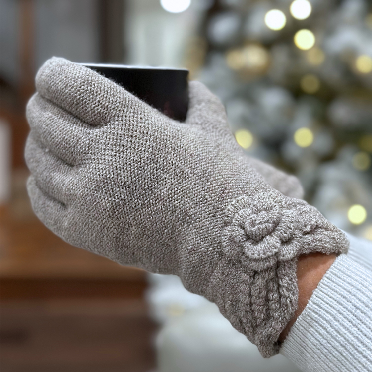Beige Alpaca Gloves - Warmpaka