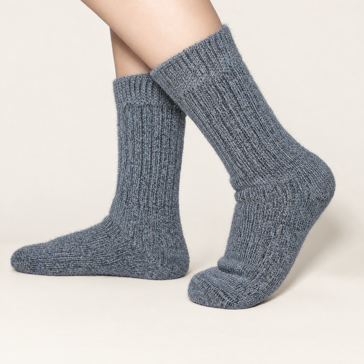 Denim heavyweight alpaca wool socks by Warmpaka