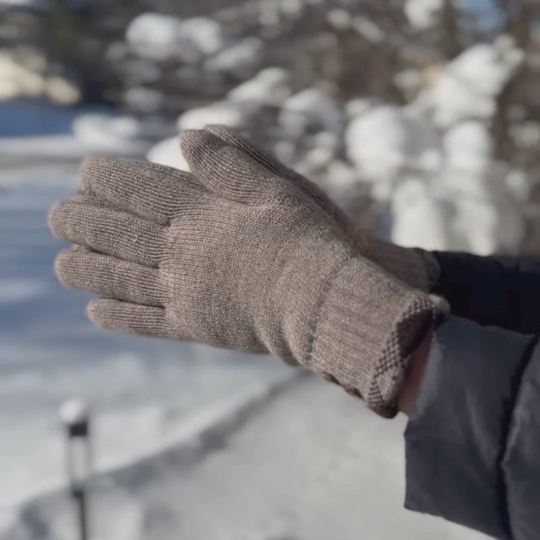 Beige Double Layer Gloves