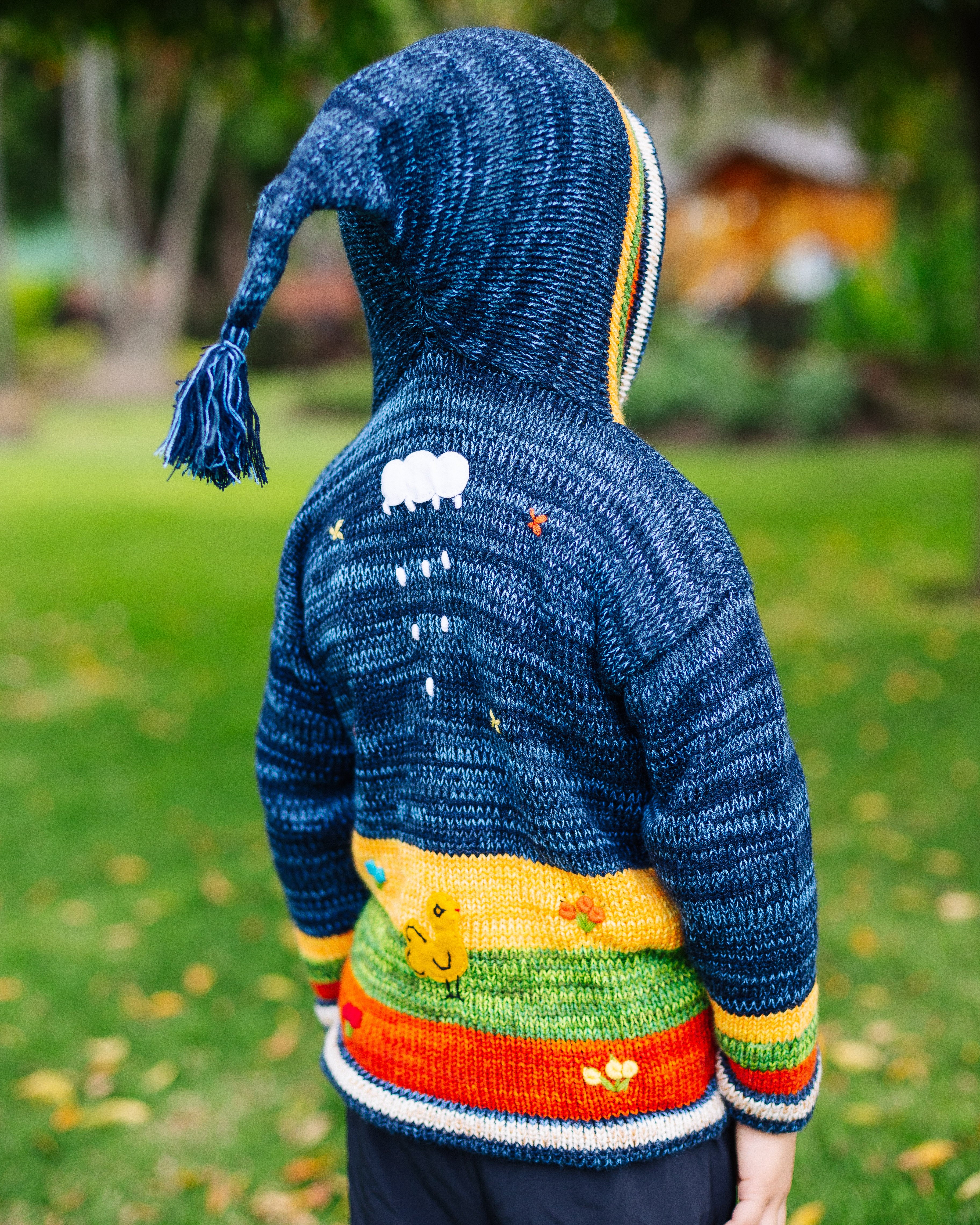 Dark Blue Organic Handcrafted Kid Sweater - Warmpaka