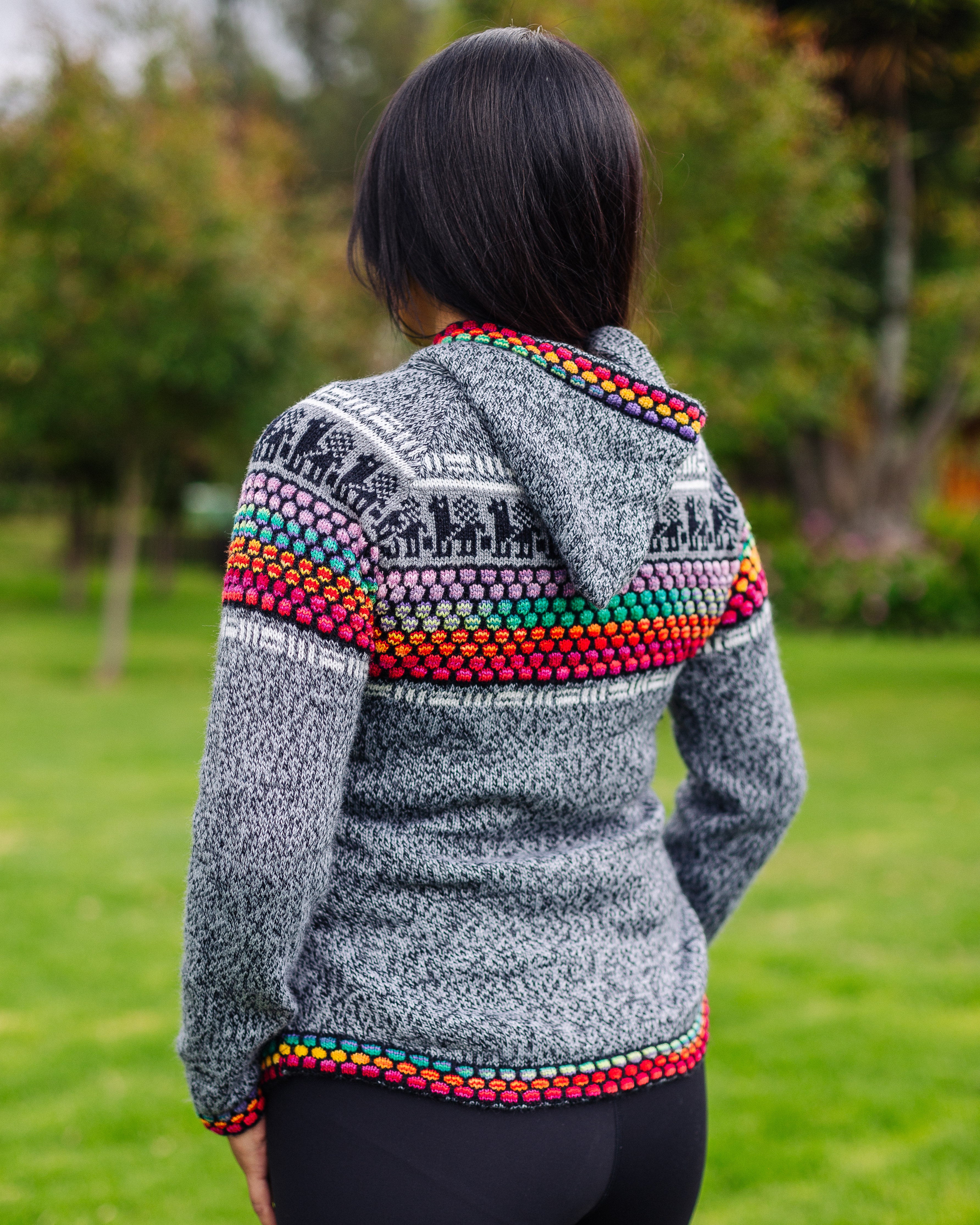 Grey Traditional Alpaca Sweater - Warmpaka