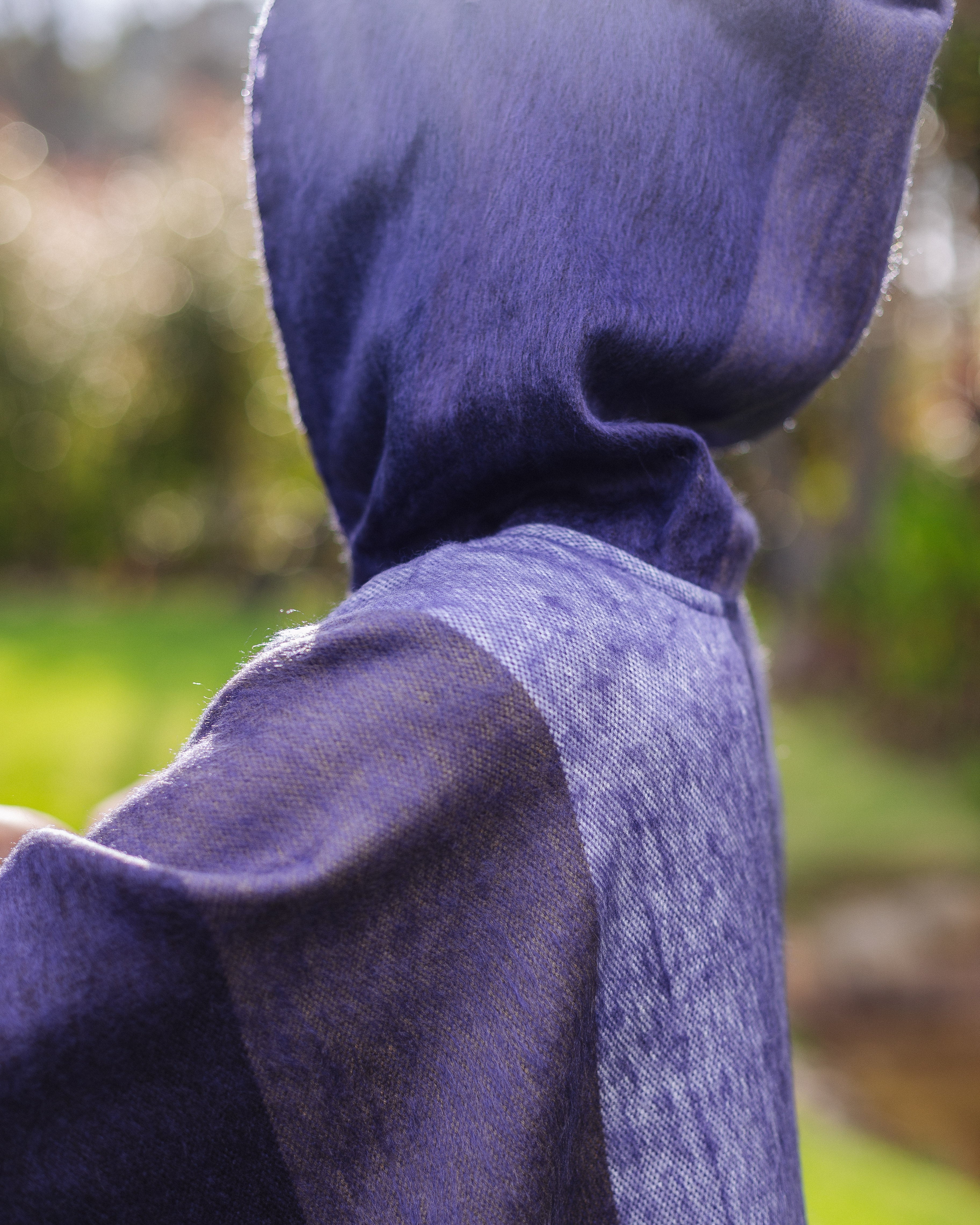 Violet Wave Shade Alpaca Poncho With Hood - Warmpaka