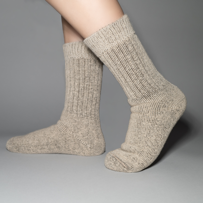 Alpaca Wool Beige Socks for the Ultimate Warmth