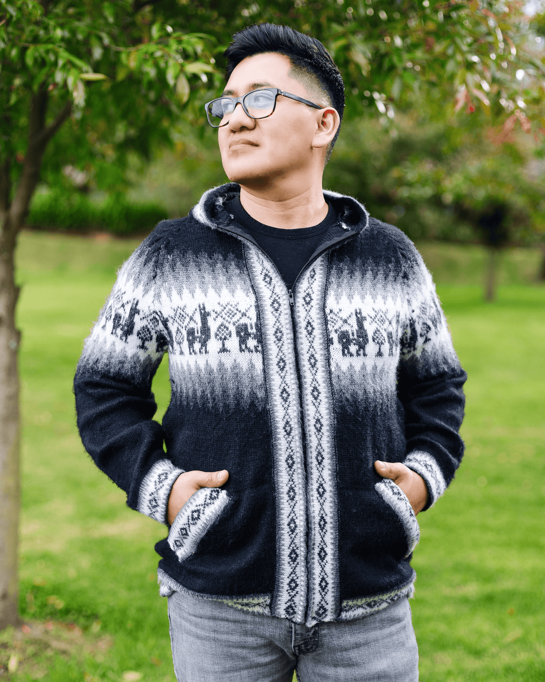 Black Alpaca Wool Sweater - Warmpaka