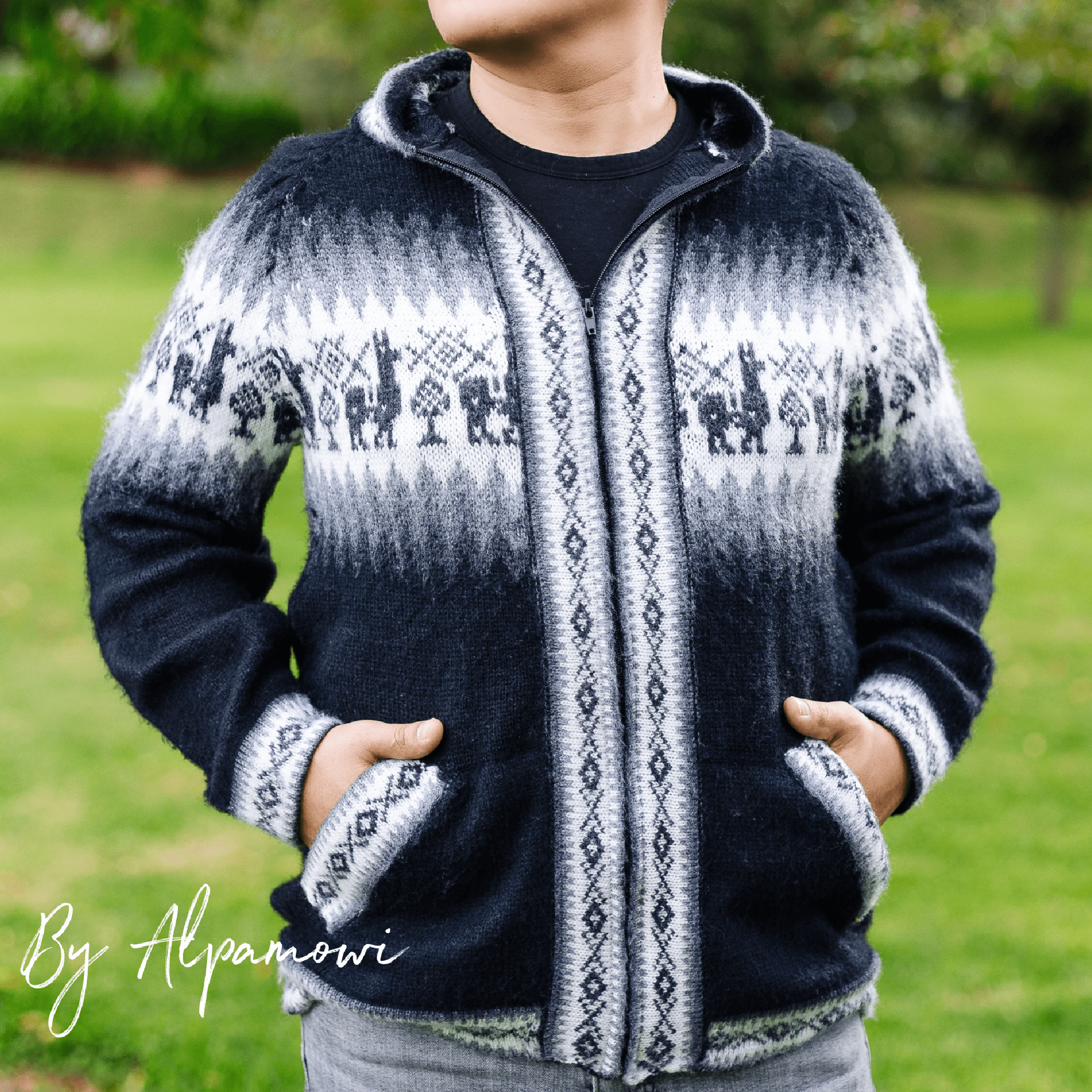 Black Alpaca Wool Sweater - Warmpaka