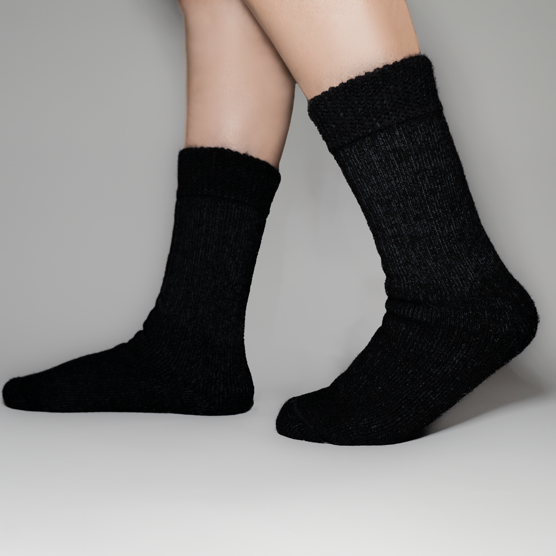 Alpaca Wool Black Socks for the Ultimate Warmth