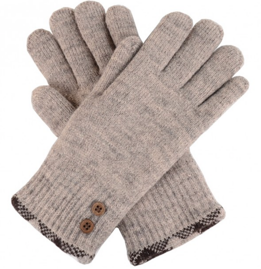 Beige Double Layer Gloves