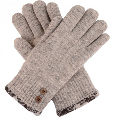 Beige Double Layer Gloves - Warmpaka